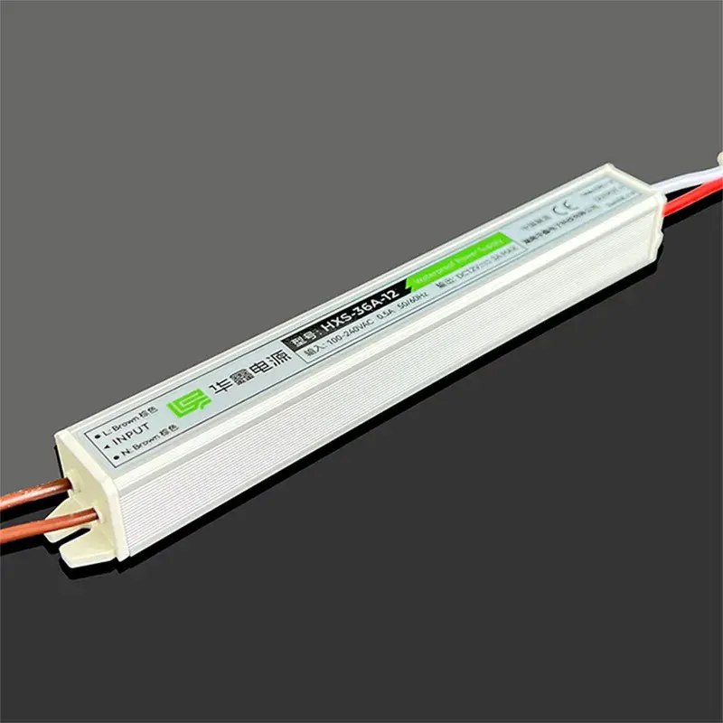 Ultraslim αδιάβροχο 36W 12V 24V LED Driver IP67 Ενσωματωμένο περίβλημα με σιλικόνη πλήρως σφραγισμένο