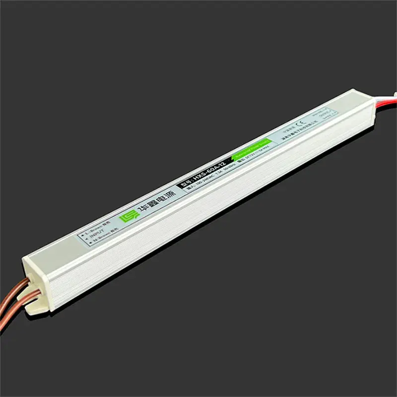 24V 2.5A IP67 Ultraslim αδιάβροχο τροφοδοτικό 60W Περίβλημα αλουμινίου με λειτουργική γείωση